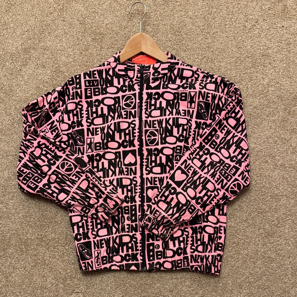 New Kids On the Block NKOTB Pink Graphic Zip-Up Jacket